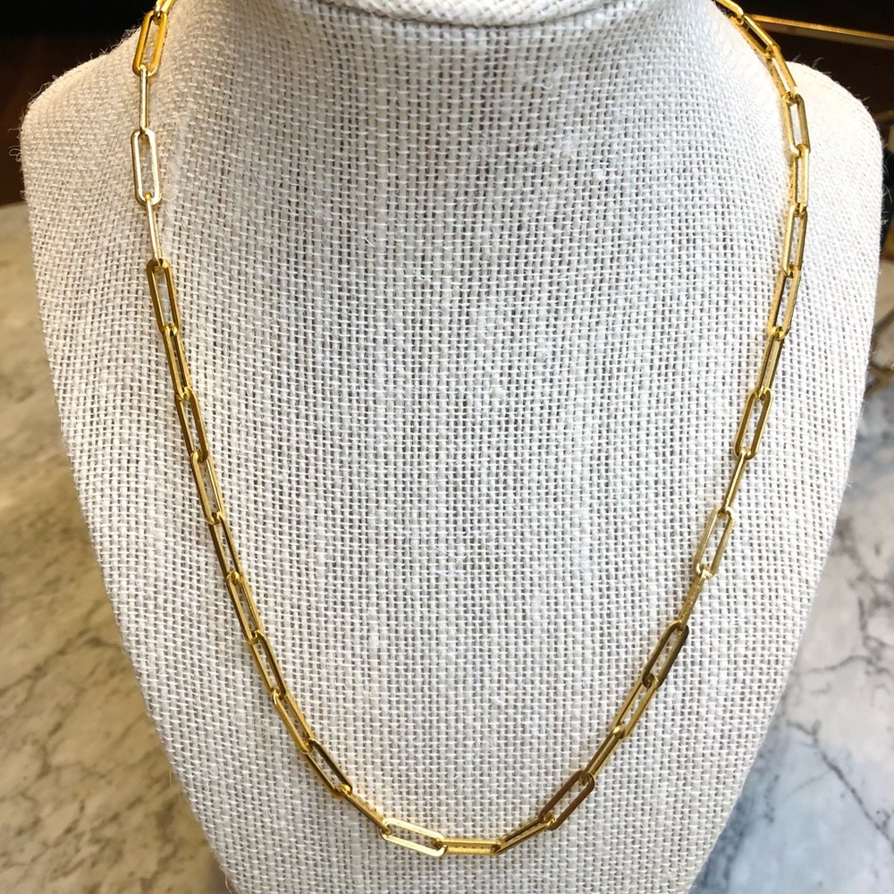 Gold Paperclip Chain Necklace